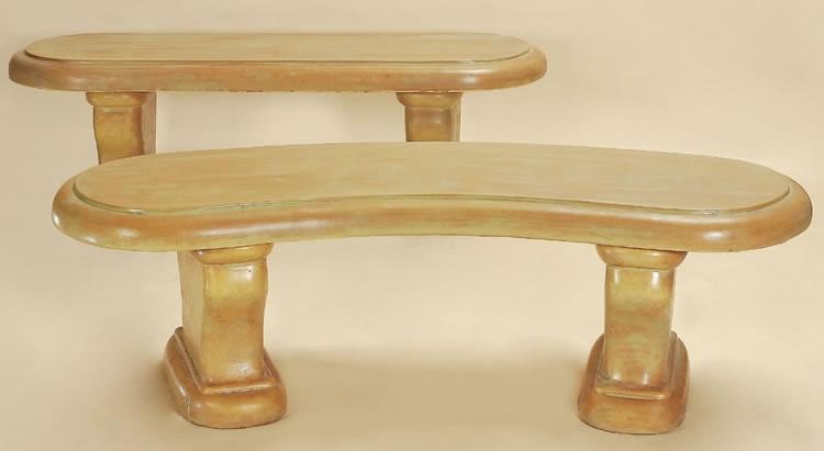 Lucca Outdoor Cast Stone Garden Bench Curved Benches Tuscan 
