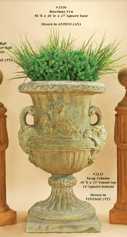 Swag Column Cast Stone Outdoor Garden Planter Planter Tuscan 