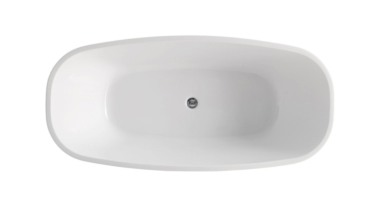 ANZZI Bridge Series 5.58 ft. Freestanding Bathtub in White FreeStanding Bathtub ANZZI 