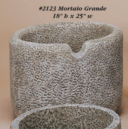 Mortaio Grande Cast Stone Outdoor Garden Planter Planter Tuscan 