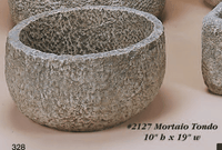 Thumbnail for Mortaio Tondo Cast Stone Outdoor Garden Planter Planter Tuscan 