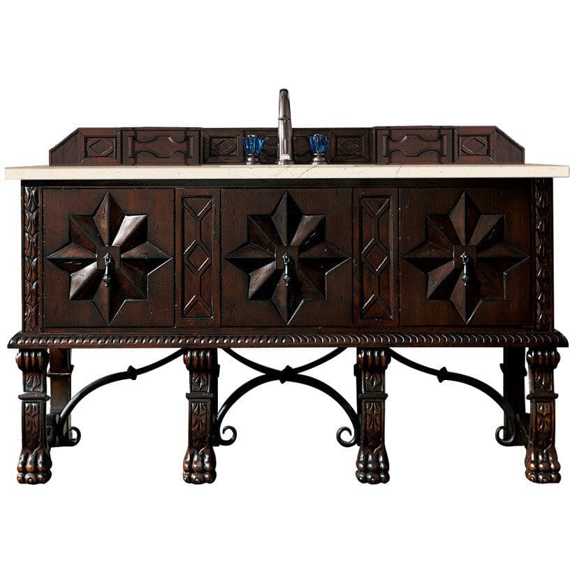 James Martin Balmoral 60" Single Vanity Vanity James Martin Antique Walnut w/ 3 CM Eternal Marfil Quartz Top 
