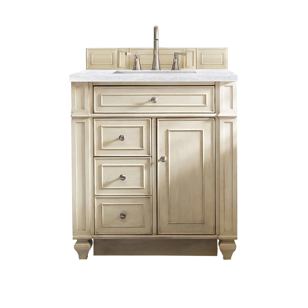 James Martin Bristol 30" Single Vanity Vanity James Martin Vintage Vanilla w/ 3 CM Arctic Fall Solid Surface Top 