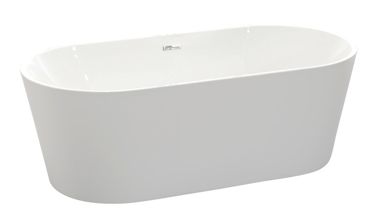 ANZZI Chand Series 5.58 ft. Freestanding Bathtub in White FreeStanding Bathtub ANZZI 