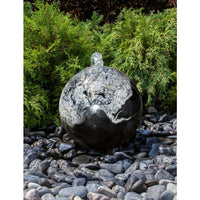 Thumbnail for Real Stone Fountains ABART4216 16″ Black Flower Granite Sphere Fountain Fountain Blue Thumb 