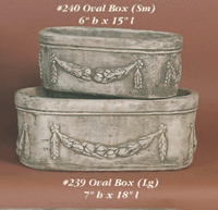 Thumbnail for Oval Box Cast Stone Outdoor Garden Planter Planter Tuscan 