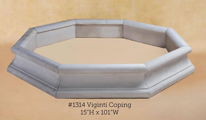 Viginti Outdoor Cast Stone Garden Coping Fountain Tuscan 