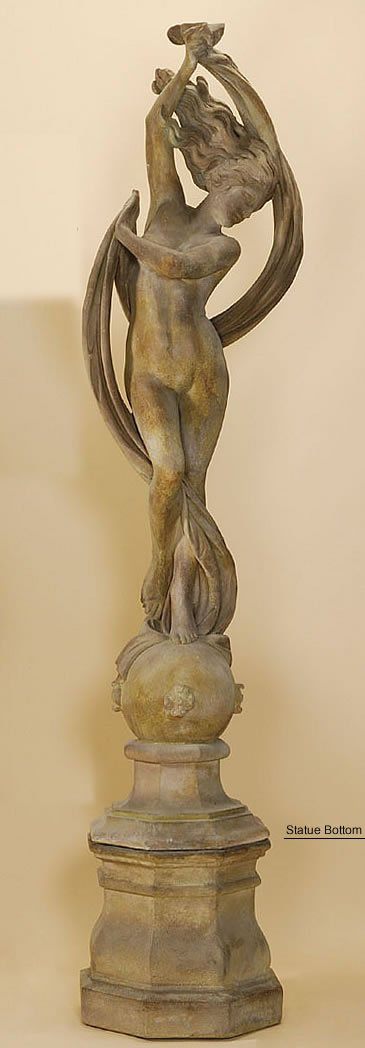 Vestal Dancer Statue Outdoor Cast Stone Garden Fountain Fountain Tuscan 