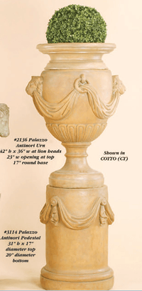 Thumbnail for Palazo Atinori Pedestal Cast Stone Outdoor Garden Planter Planter Tuscan 