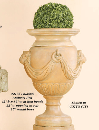 Palazzo Antinori Urn Cast Stone Outdoor Garden Planter Planter Tuscan 