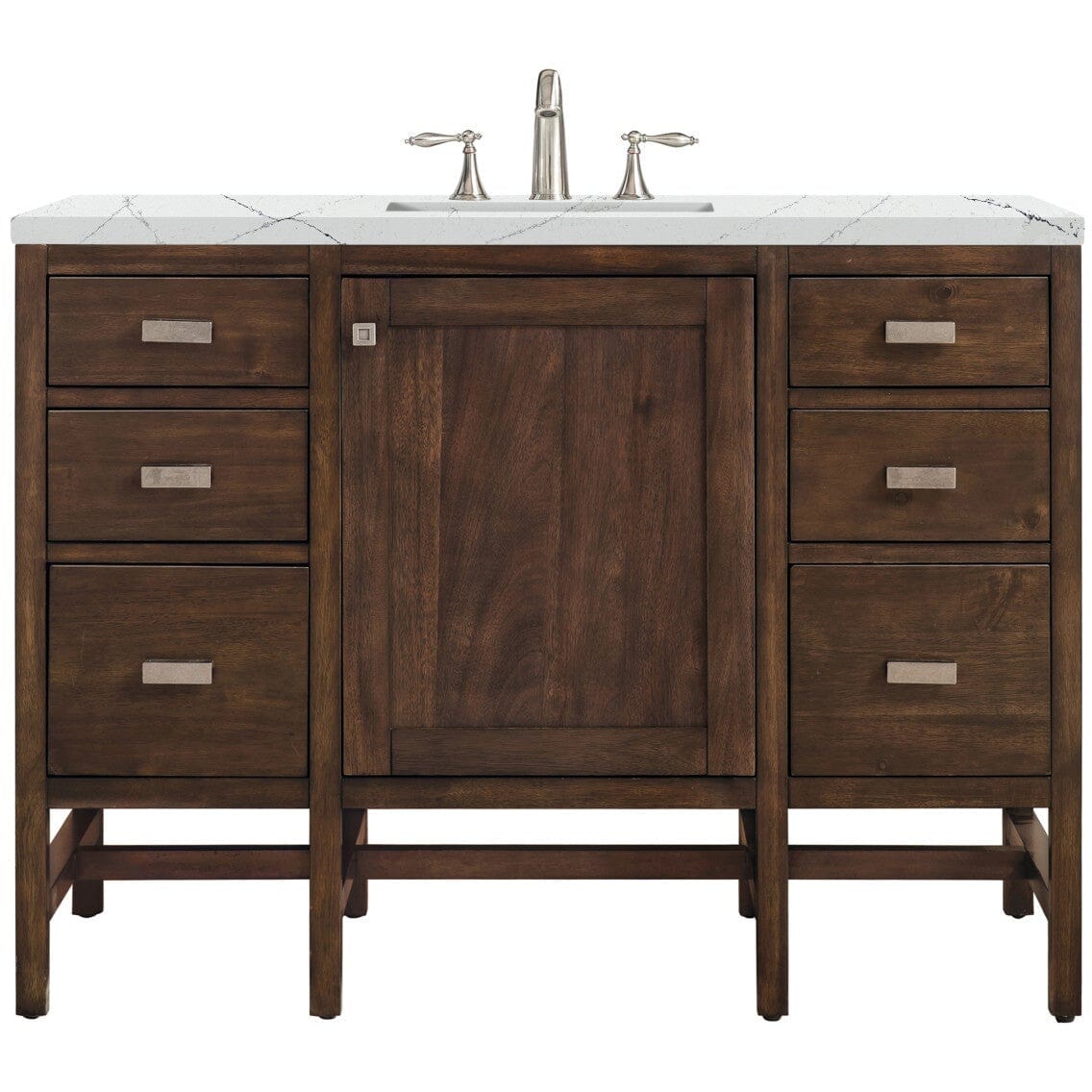 James Martin Addison 48" Single Vanity Vanity James Martin Mid Century Acacia w/ 3 CM Ethereal Noctis Quartz Top 