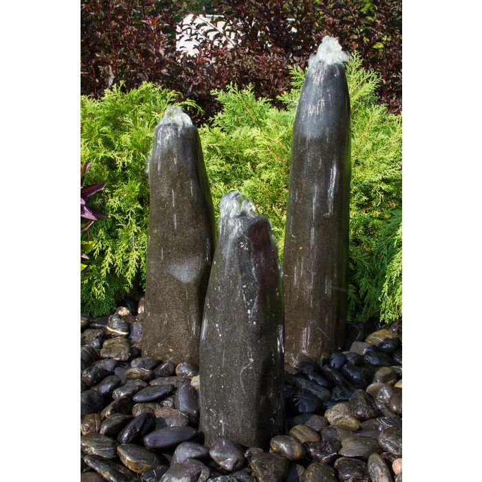 Real Stone Fountains ABART5400 Limestone Triple Pillar Fountain Fountain Blue Thumb 