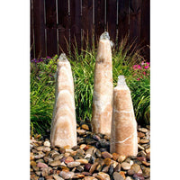 Thumbnail for Real Stone Fountains ABART5900 Yellow Onyx Triple Pillar Fountain Fountain Blue Thumb 
