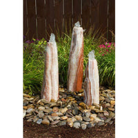 Thumbnail for Real Stone Fountains ABART5300 Red Onyx Triple Pillar Fountain Fountain Blue Thumb 