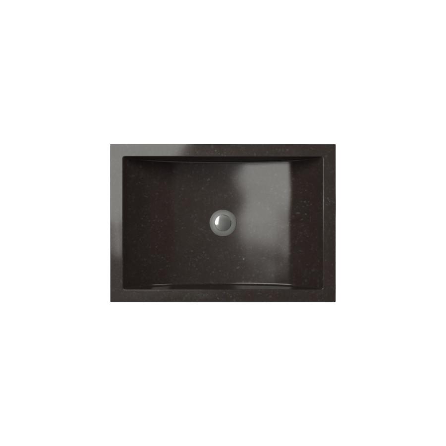 Cantrio Black Granite Rectangle Vessel Sink RS-019 Stone Series Cantrio 