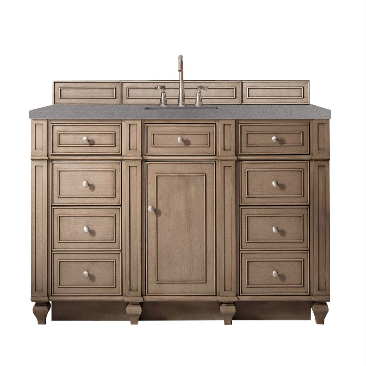 James Martin Bristol 60" Single Vanity Vanity James Martin Whitewashed Walnut w/ 3 CM Grey Expo Quartz Top 