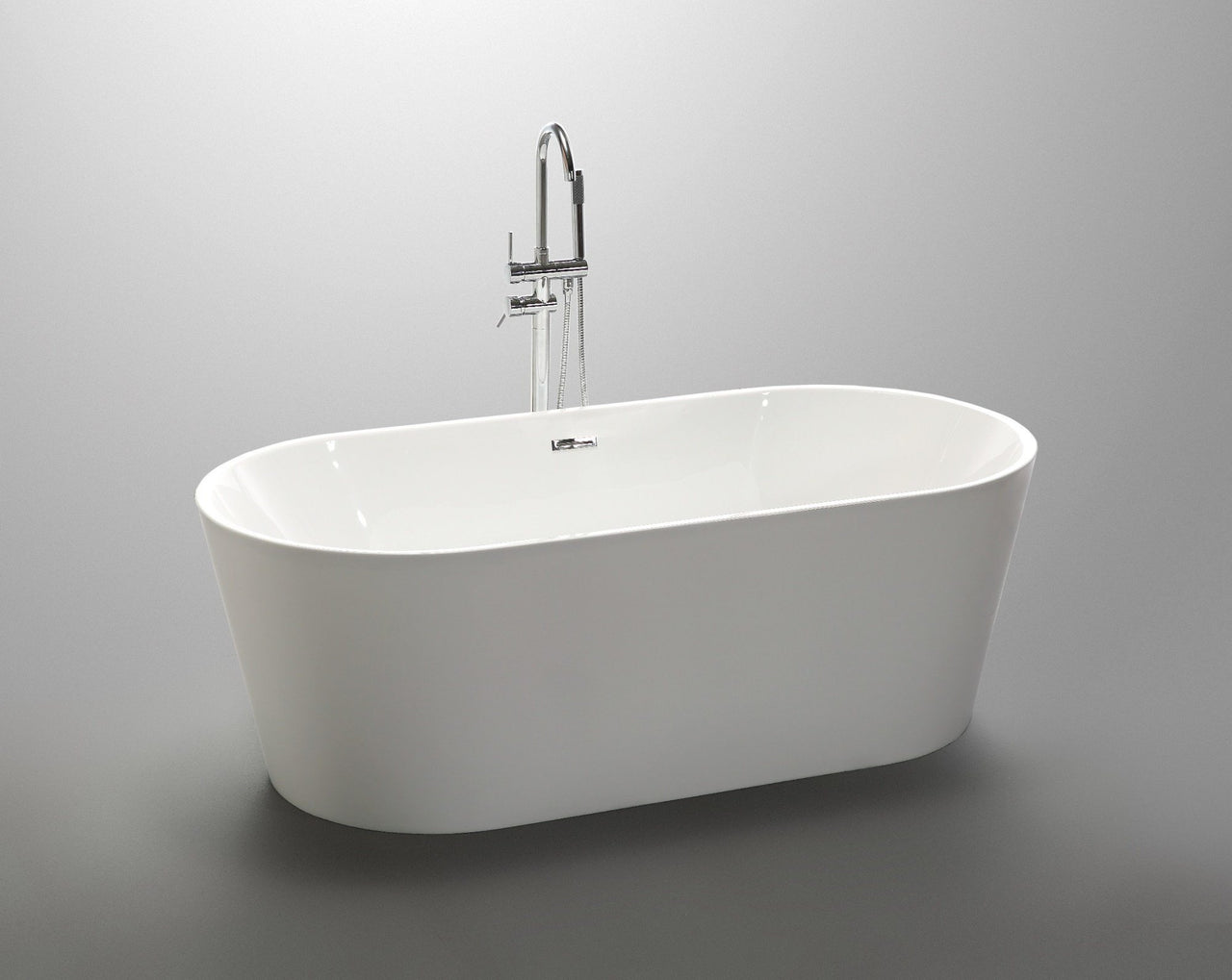 ANZZI Chand Series 5.58 ft. Freestanding Bathtub in White FreeStanding Bathtub ANZZI 