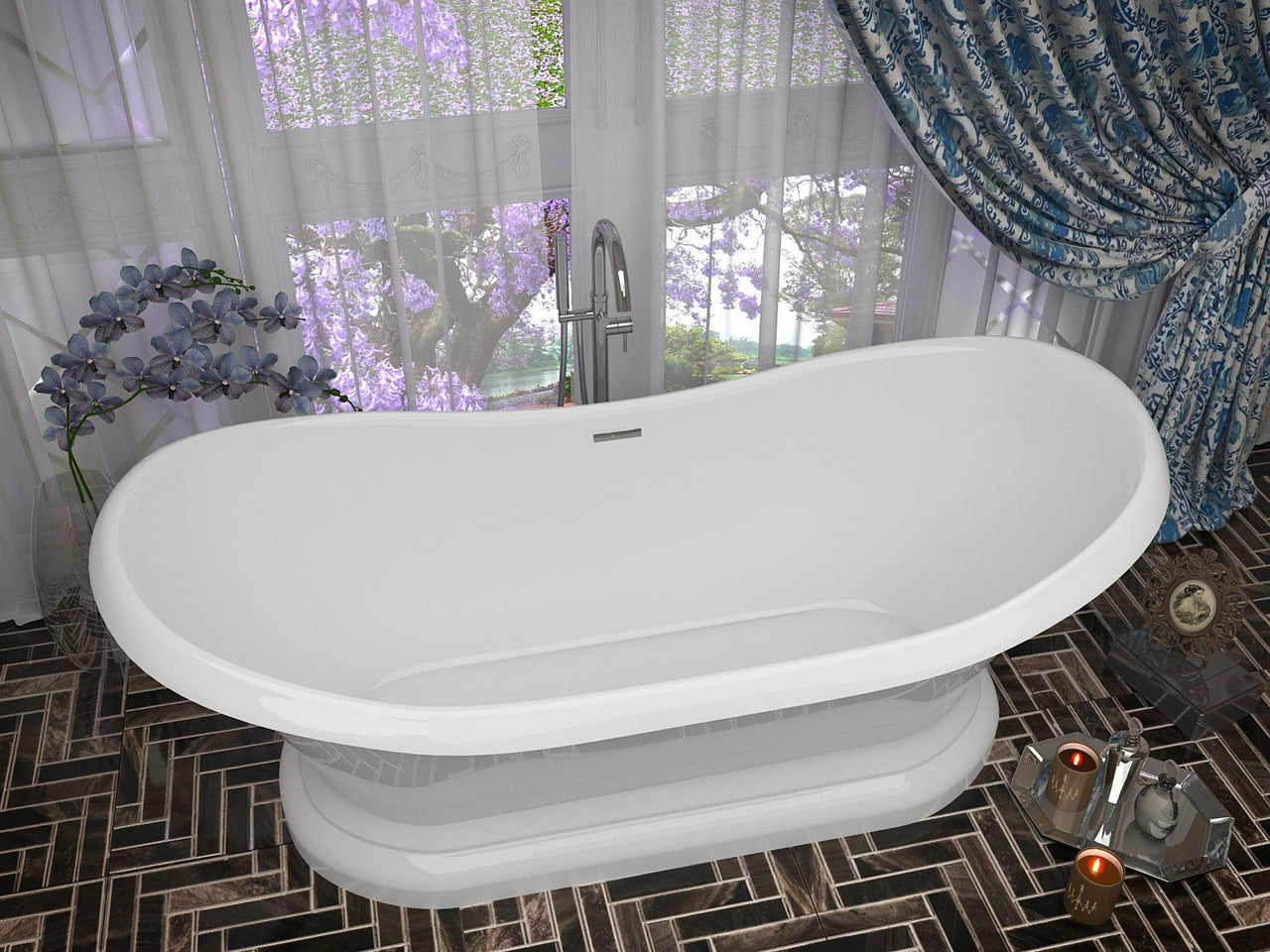 ANZZI Ruby Series 5.9 ft. Freestanding Bathtub in White FreeStanding Bathtub ANZZI 