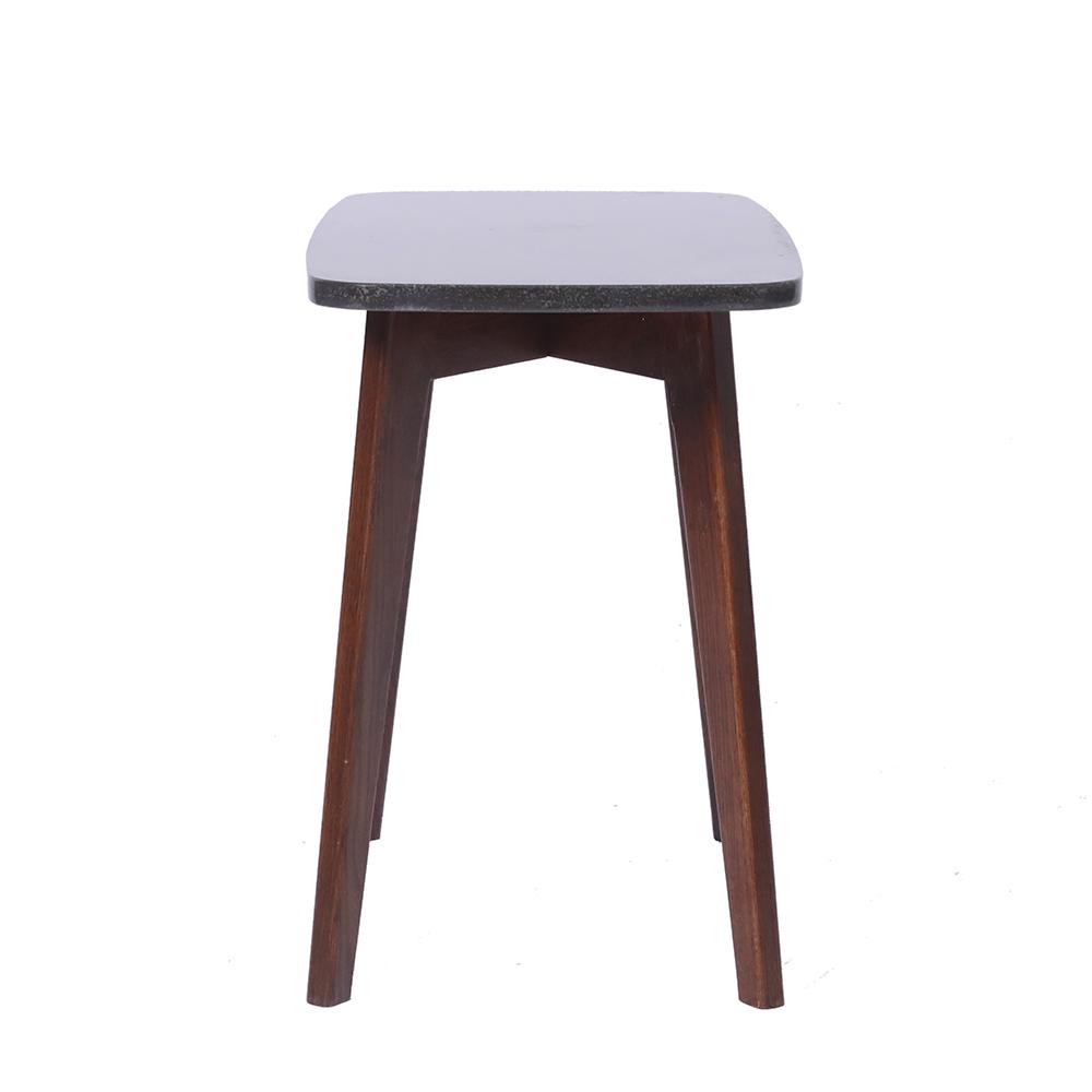 Cima 12" x 21" Rectangular Italian Black Marble Table with Walnut Legs End Table The Bianco Collection 
