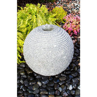 Thumbnail for Real Stone Fountains ABGSR20K Medium Ribbed Sphere - Granite Fountain Kit Fountain Blue Thumb 