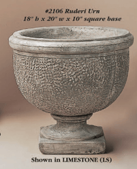 Thumbnail for Ruderi Urn Cast Stone Outdoor Garden Planter Planter Tuscan 