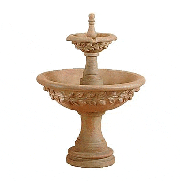 Sorrento Lemon Two Tier Cast Stone Outdoor Fountain Fountain Tuscan 