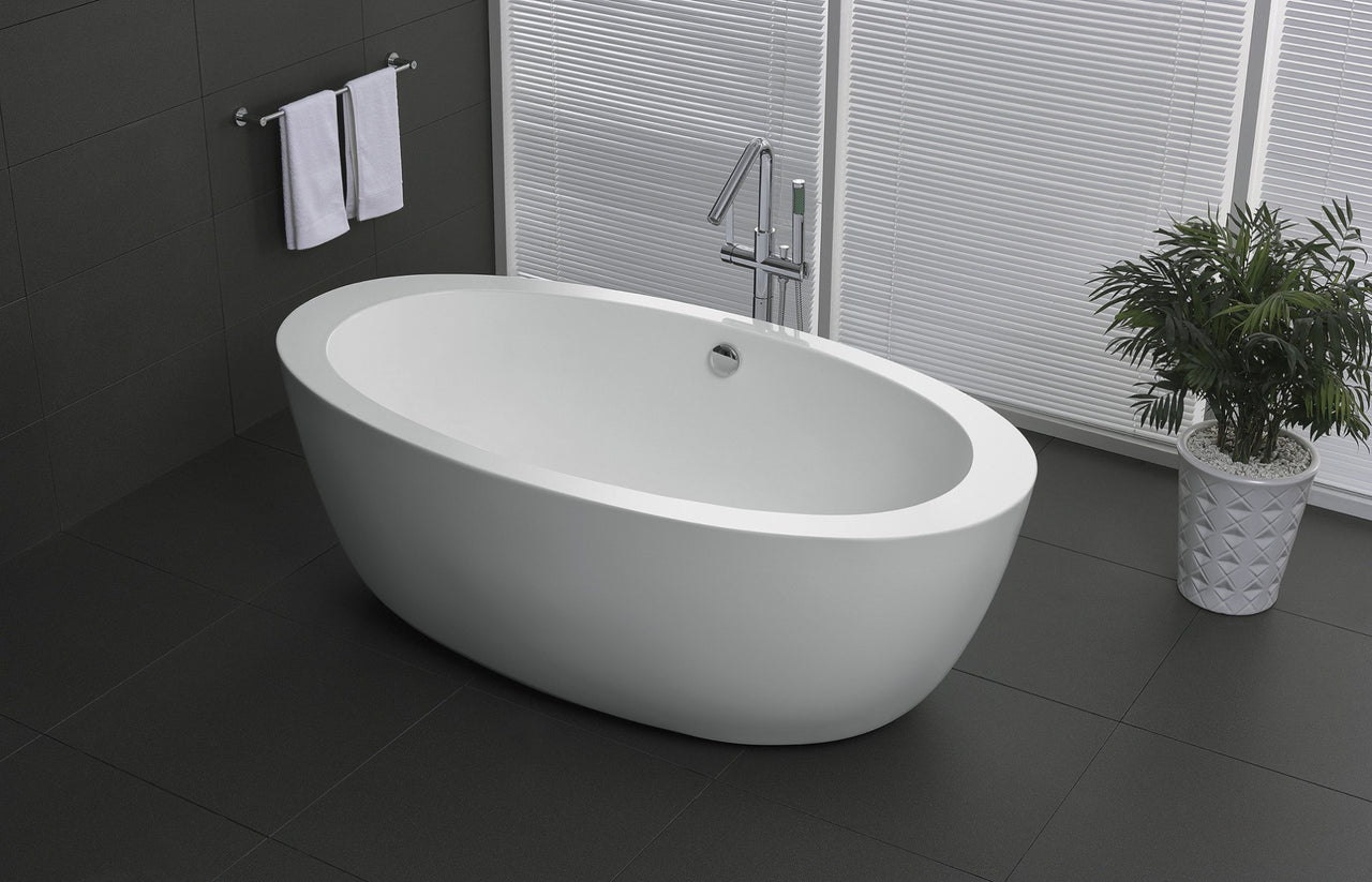 ANZZI Yield Series 5.58 ft. Freestanding Bathtub in White FreeStanding Bathtub ANZZI 