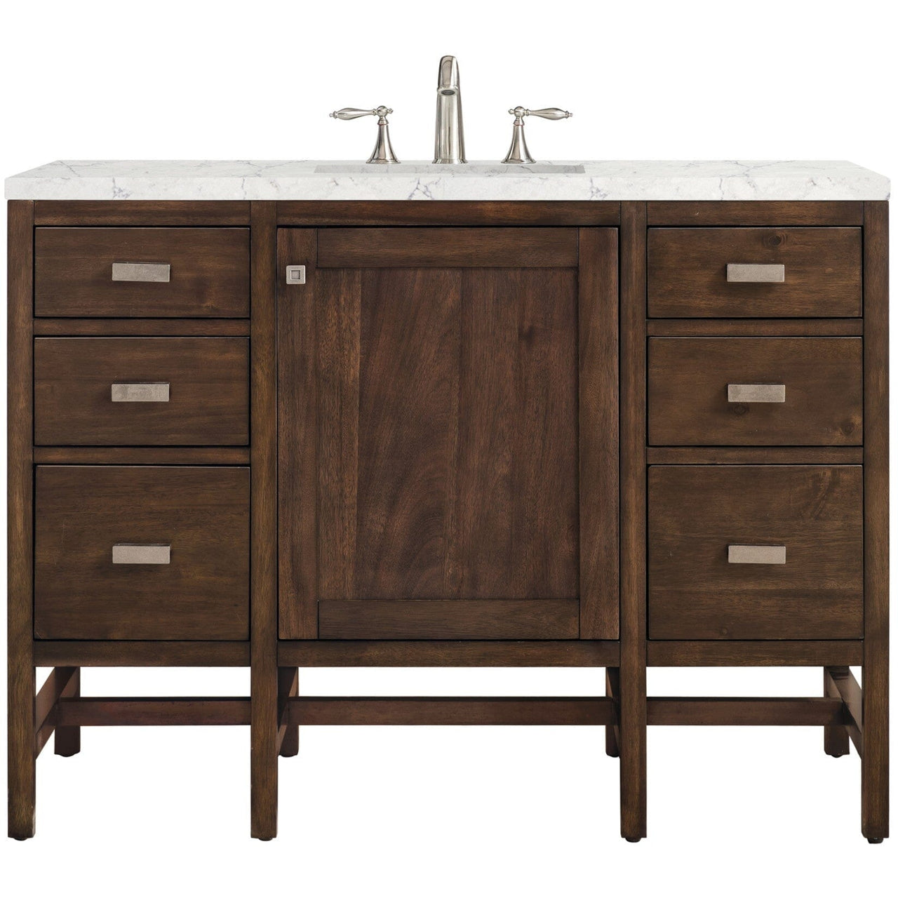 James Martin Addison 48" Single Vanity Vanity James Martin Mid Century Acacia w/ 3 CM Eternal Jasmine Pearl Quartz Top 