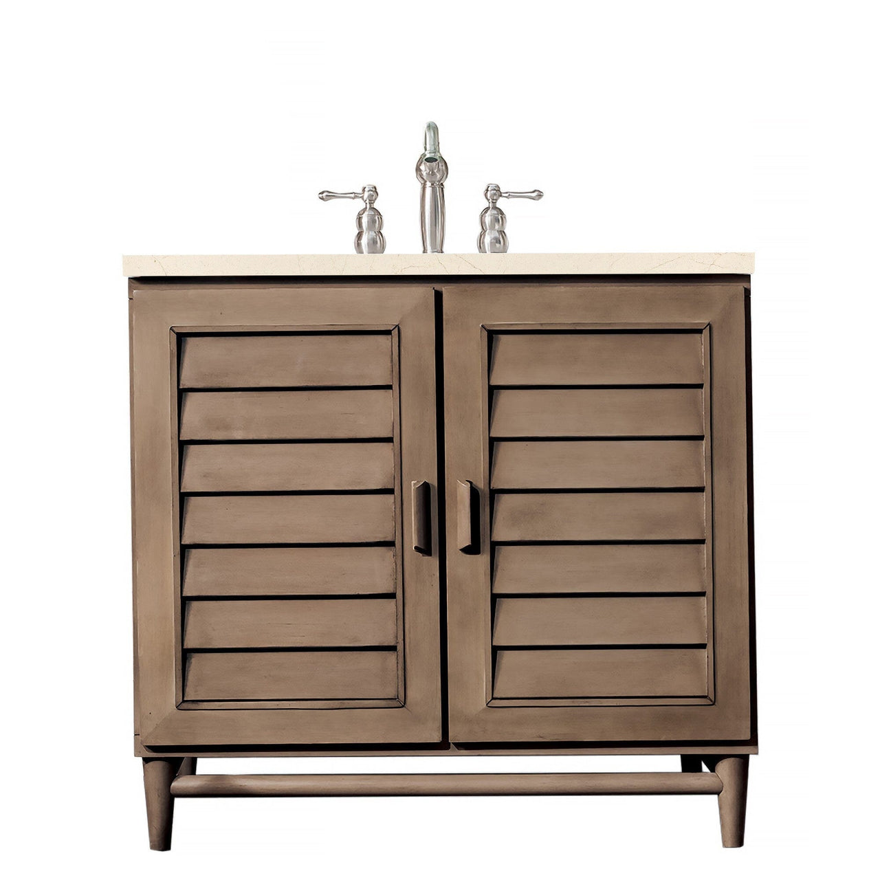 James Martin Portland 36" Single Vanity Vanity James Martin Whitewashed Walnut w/ 3 CM Eternal Marfil Quartz Top 
