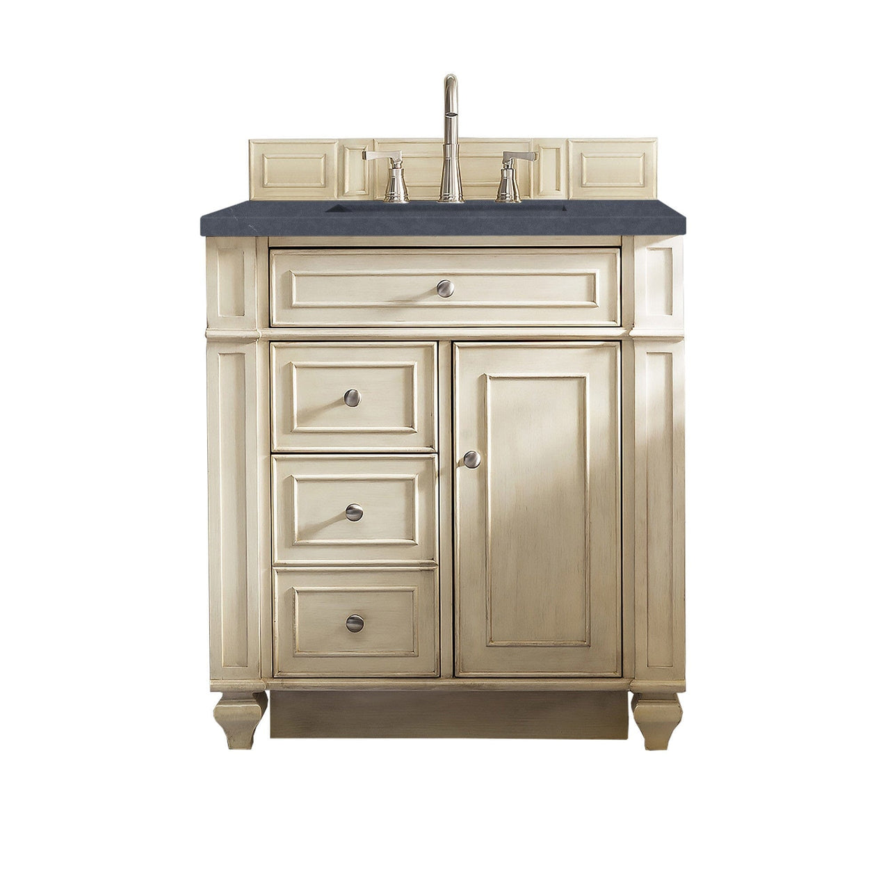 James Martin Bristol 30" Single Vanity Vanity James Martin Vintage Vanilla w/ 3 CM Charcoal Soapstone Quartz Top 