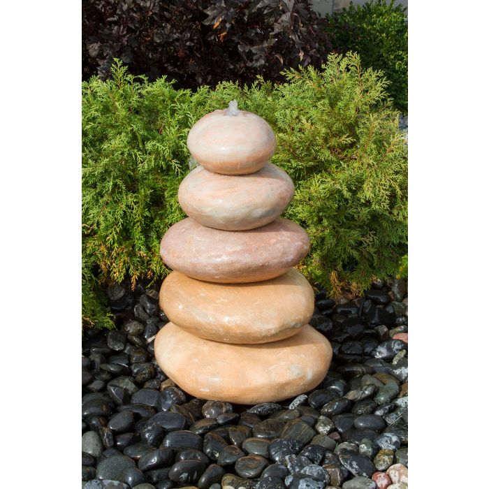 Real Stone Fountains ABART7124 24″ Coral Marble - Cairn Fountain Kit Fountain Blue Thumb 