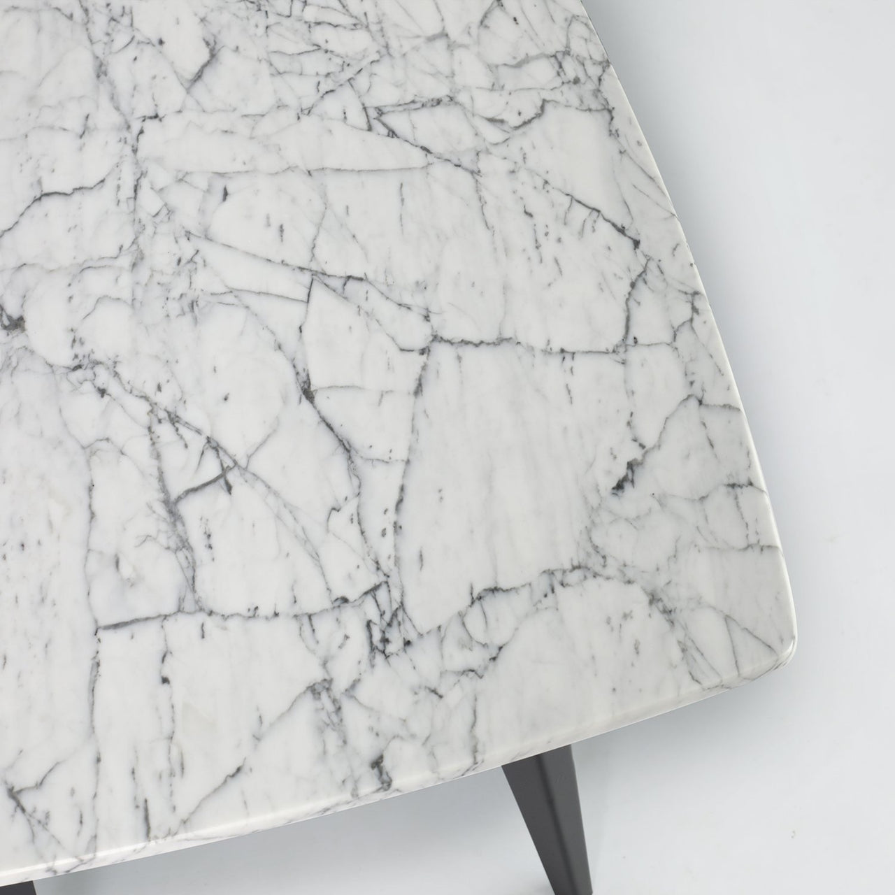 Soro 24" Square Italian Carrara White Marble Side Table with Metal Legs Side Table The Bianco Collection 