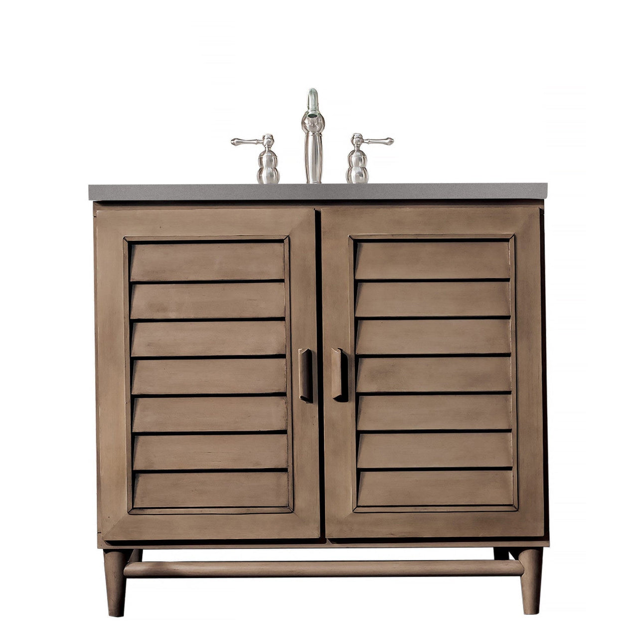 James Martin Portland 36" Single Vanity Vanity James Martin Whitewashed Walnut w/ 3 CM Grey Expo Quartz Top 