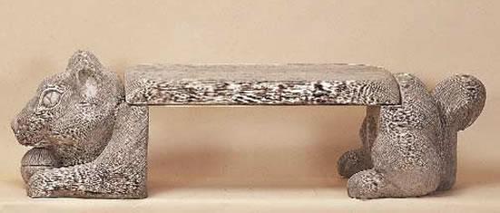 Squirrel Outdoor Cast Stone Garden Bench Benches Tuscan 