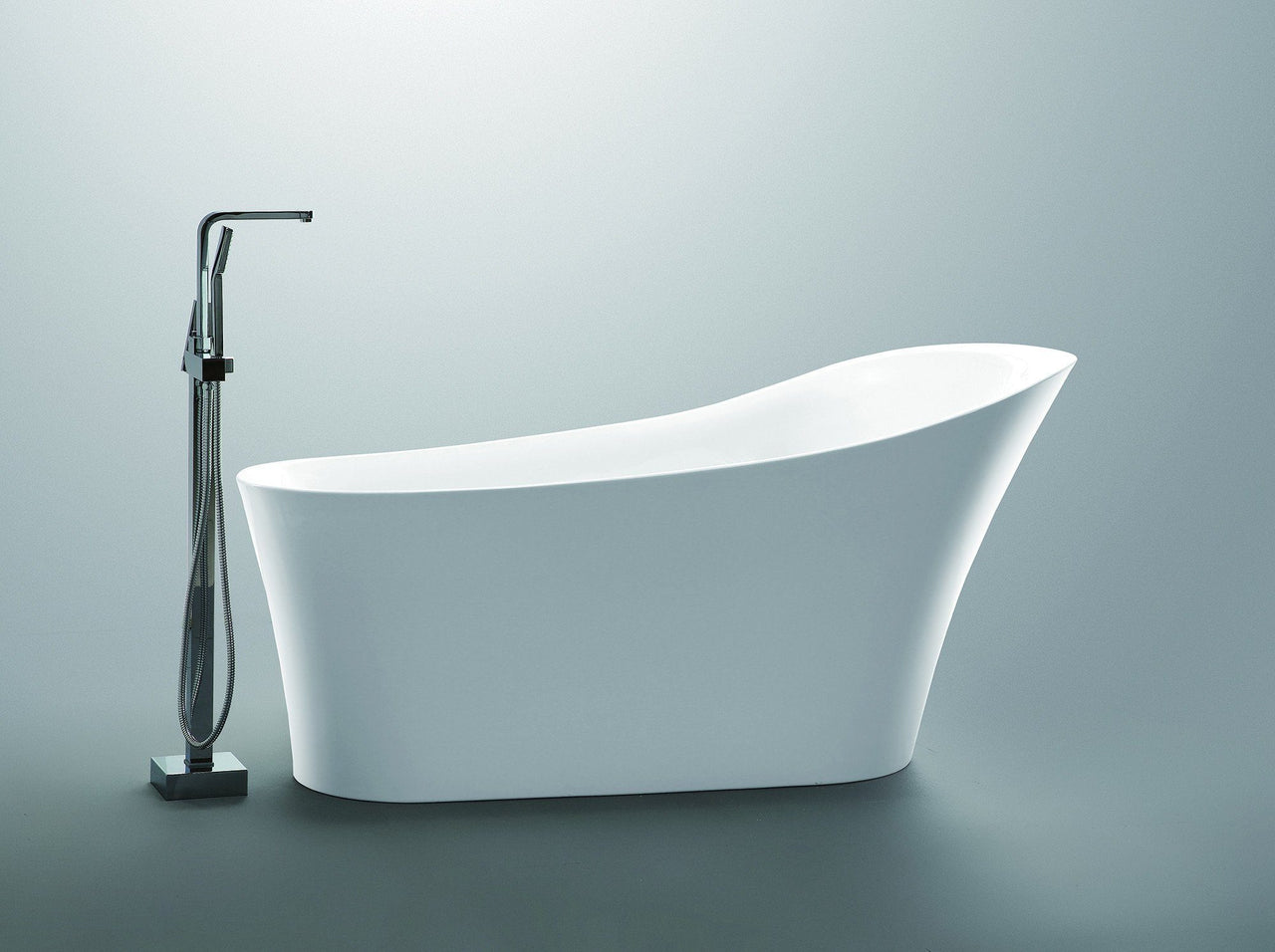 ANZZI Maple Series 5.58 ft. Freestanding Bathtub in White FreeStanding Bathtub ANZZI 