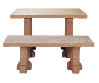 Thumbnail for Tempio Rectangular Table Outdoor Cast Stone Garden Bench Benches Tuscan 