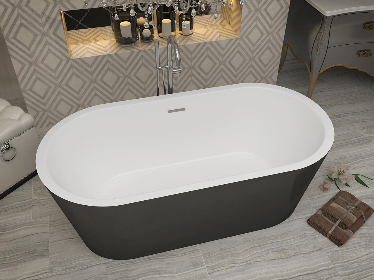 ANZZI Dualita FT-AZ011 FreeStanding Bathtub FreeStanding Bathtub ANZZI 