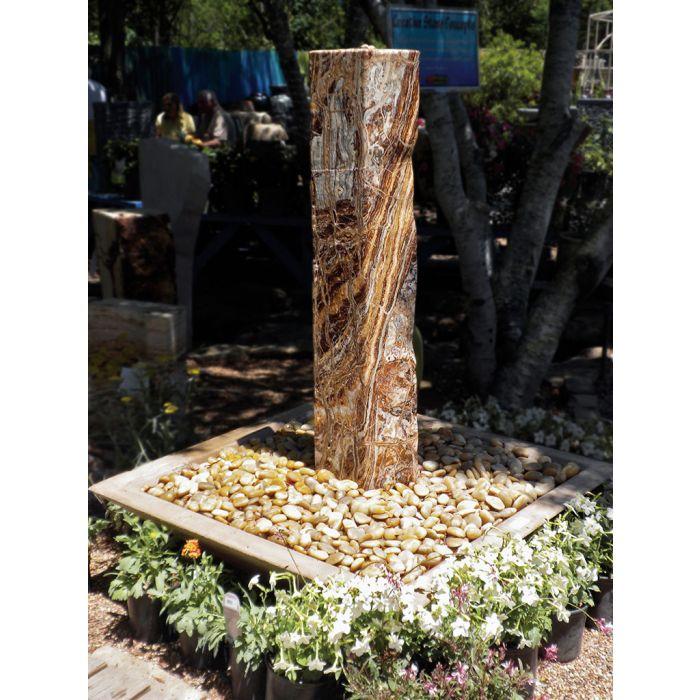 Real Stone Fountains BTTBK028 Black Canyon Onyx Artisan Rock Fountain Fountain Blue Thumb 