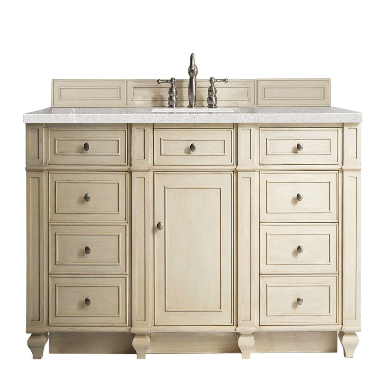 James Martin Bristol 60" Single Vanity Vanity James Martin Vintage Vanilla w/ 3 CM Eternal Serena Quartz Top 