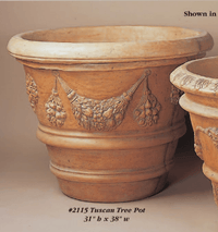 Thumbnail for Tuscan Tree Pot Cast Stone Outdoor Garden Planter Planter Tuscan 