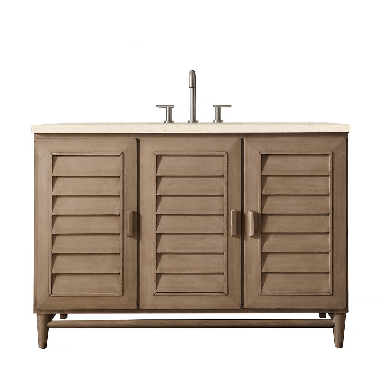James Martin Portland 48" Single Vanity Vanity James Martin Whitewashed Walnut w/ 3 CM Eternal Marfil Quartz Top 