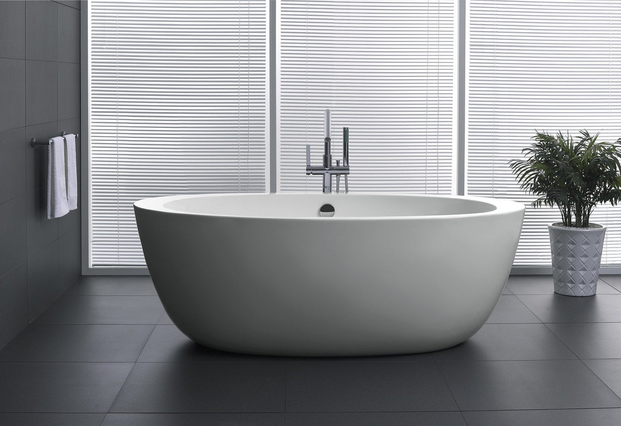 ANZZI Yield Series 5.58 ft. Freestanding Bathtub in White FreeStanding Bathtub ANZZI 