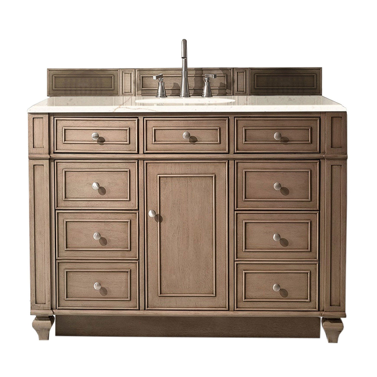 James Martin Bristol 48" Single Vanity Vanity James Martin Whitewashed Walnut w/ 3 CM Eternal Marfil Quartz Top 