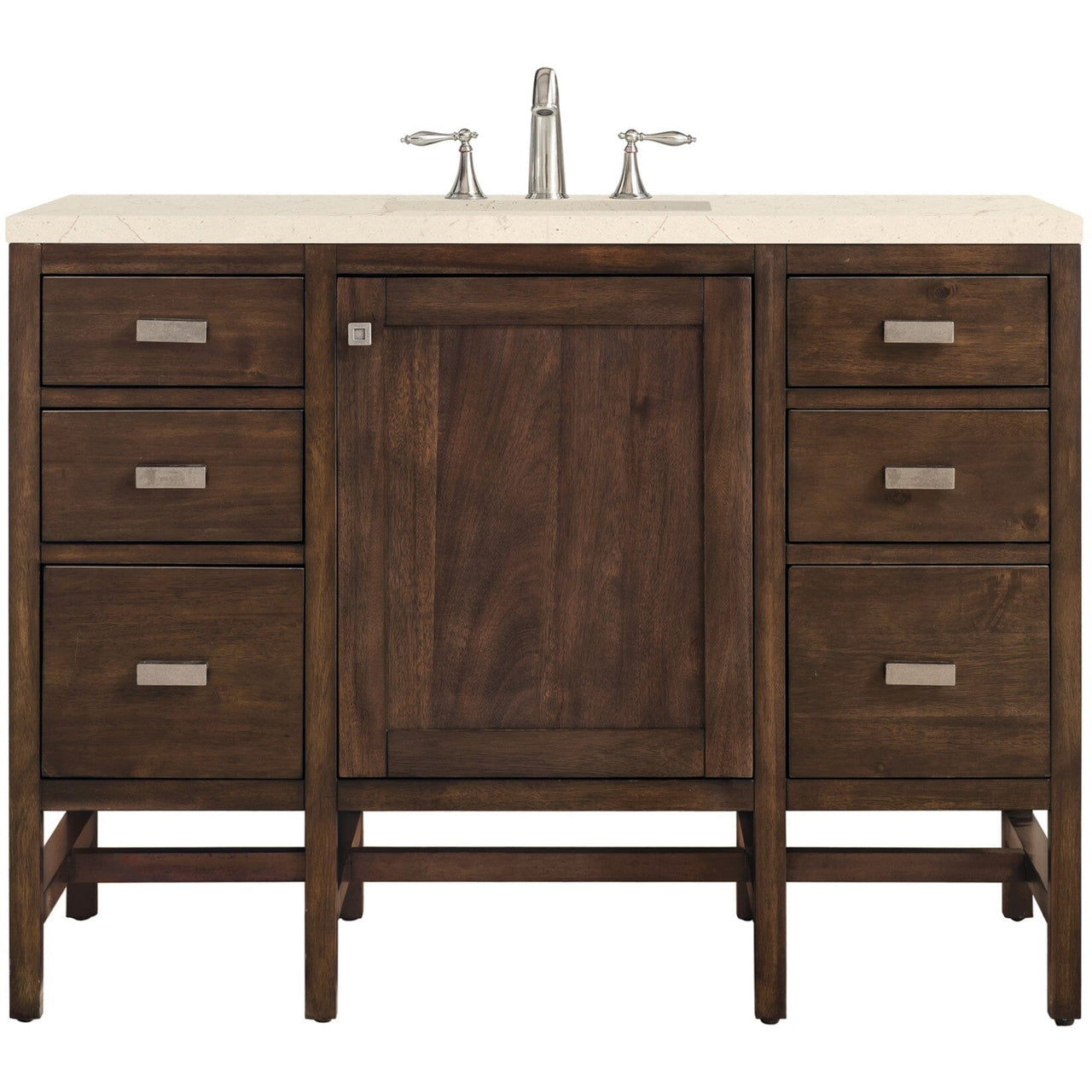 James Martin Addison 48" Single Vanity Vanity James Martin Mid Century Acacia w/ 3 CM Eternal Marfil Quartz Top 