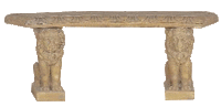 Thumbnail for Venice Curved Outdoor Cast Stone Garden Bench With Lion Legs Benches Tuscan 