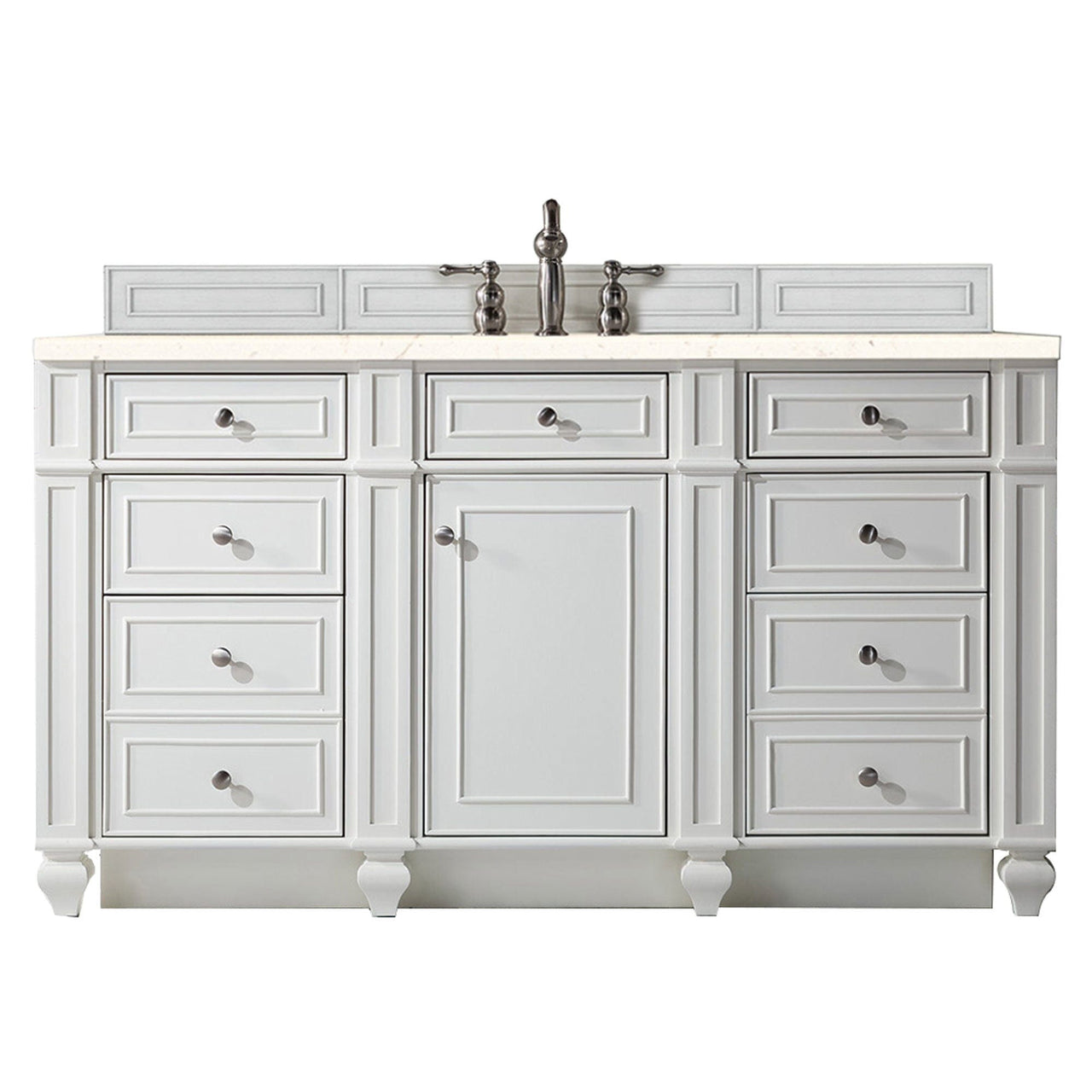 James Martin Bristol 60" Single Vanity Vanity James Martin Bright White w/ 3 CM Eternal Marfil Quartz Top 
