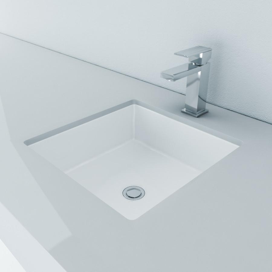 Cantrio Vitreous China undermount square sink Ceramic Series Cantrio 