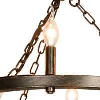 Thumbnail for Alver 8 Light Chandelier Wagon Wheel (24” Wide) Matt Black Brushed gold Steel Frame | Large Foyer, Entryway, or Dining Room Decor Chandeliers Canyon Home 