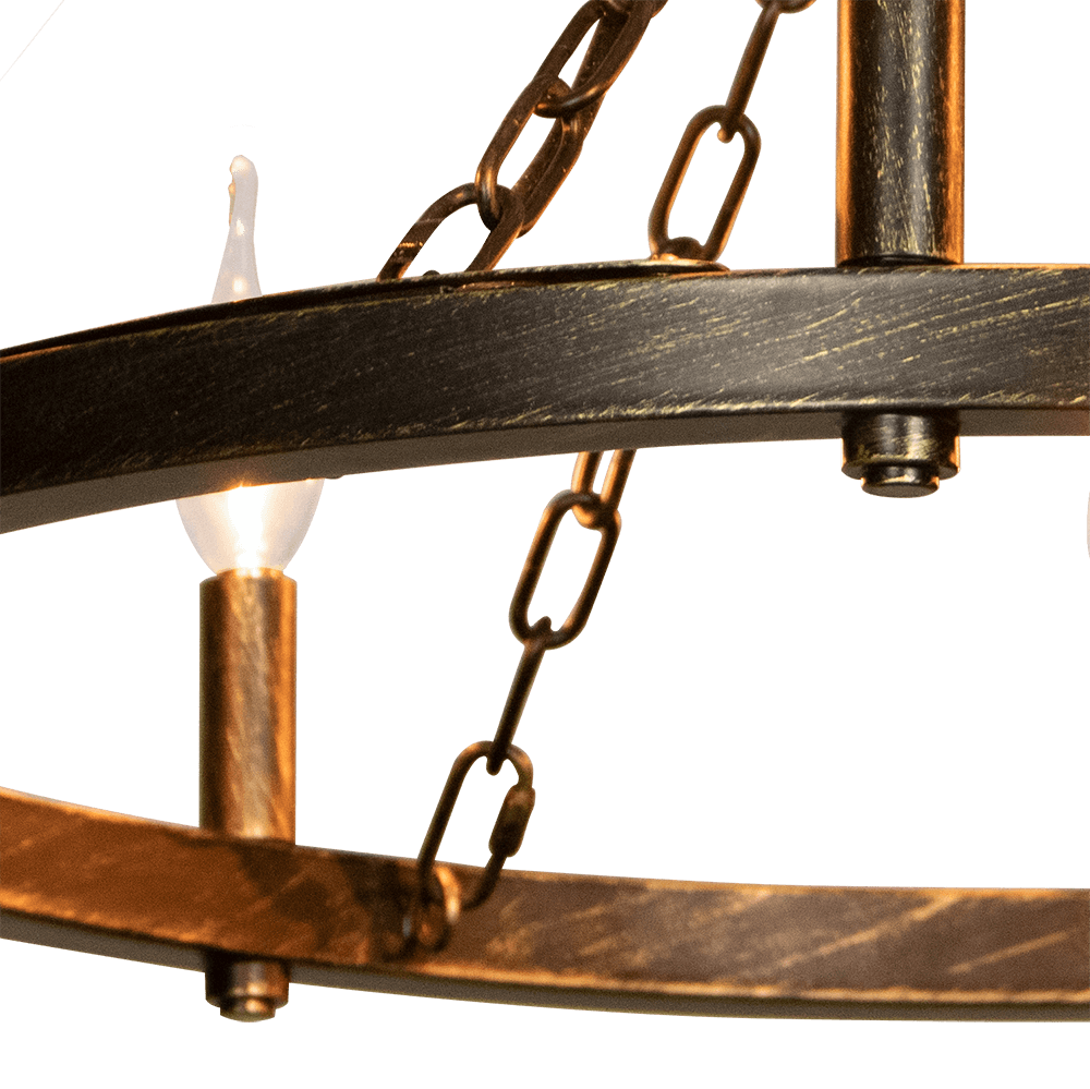 Alver 8 Light Chandelier Wagon Wheel (24” Wide) Matt Black Brushed gold Steel Frame | Large Foyer, Entryway, or Dining Room Decor Chandeliers Canyon Home 