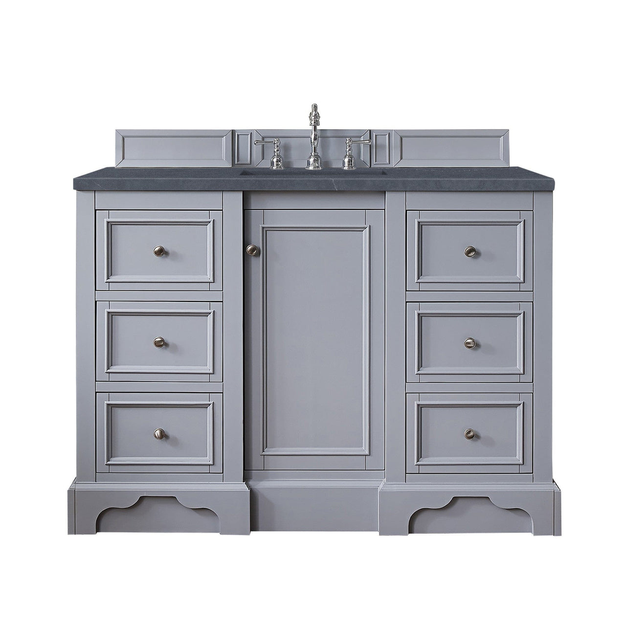 James Martin De Soto 48" Single Vanity Vanity James Martin Silver Gray w/ 3 CM Charcoal Soapstone Quartz Top 